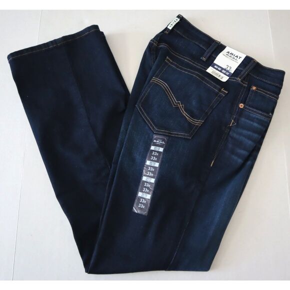 ARIAT R.E.A.L. Women's Sz 33R Pennsylvania Blue High Rise Ballary Boot Cut Jeans - Picture 13 of 13